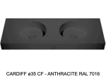 Plan vasque lavabo circulaire ⦰ 35 cm sur mesure Largeur 100 à 201 x P 40 à 51 cm Finition lisse 10 couleurs au choix, Anti bactérien Résine Akrytan® dans la masse Livraison Offerte.
